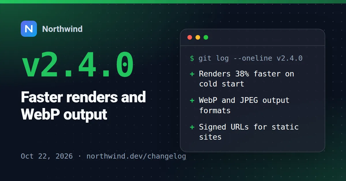 Szablon obrazka Open Graph „changelog / wydanie” wyrenderowany przez Image API
